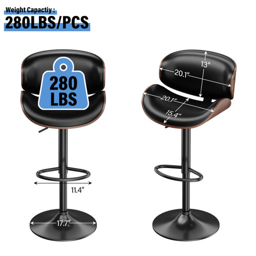 Corrigan Studio® Jaquela Adjustable Height Swivel Bar Stools & Reviews